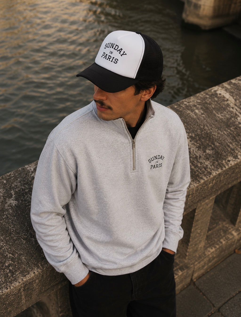 The Sunday Hat - White/Black