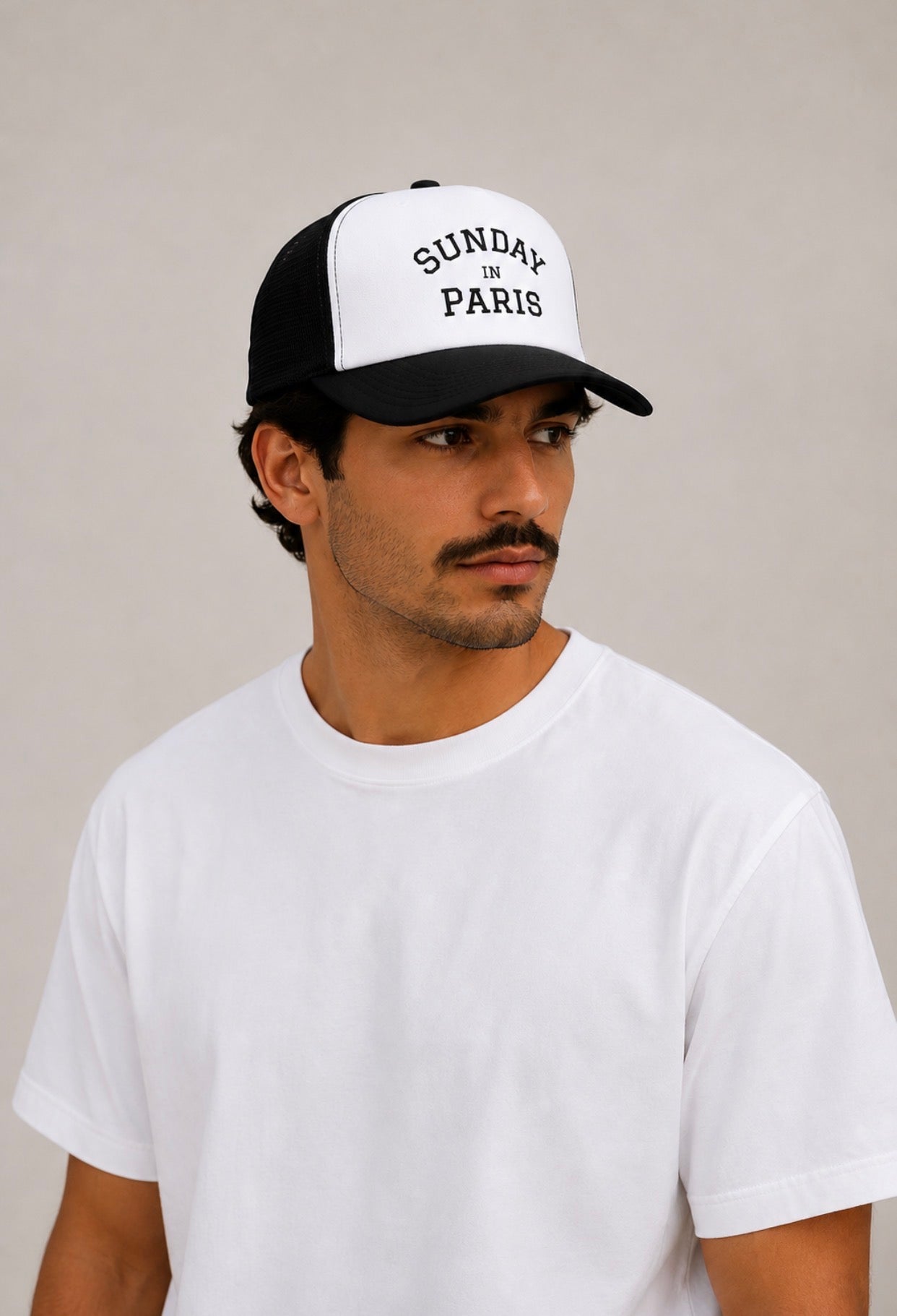 Sunday Hat - White/Black