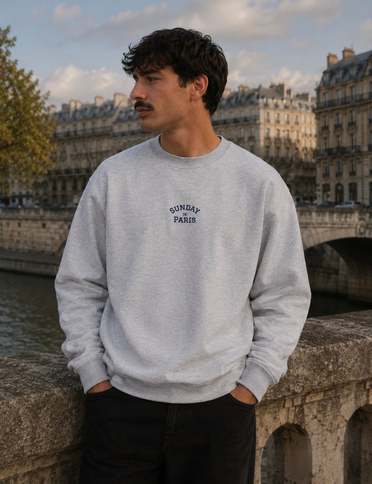 Sunday In Paris Crewneck - Ash Grey