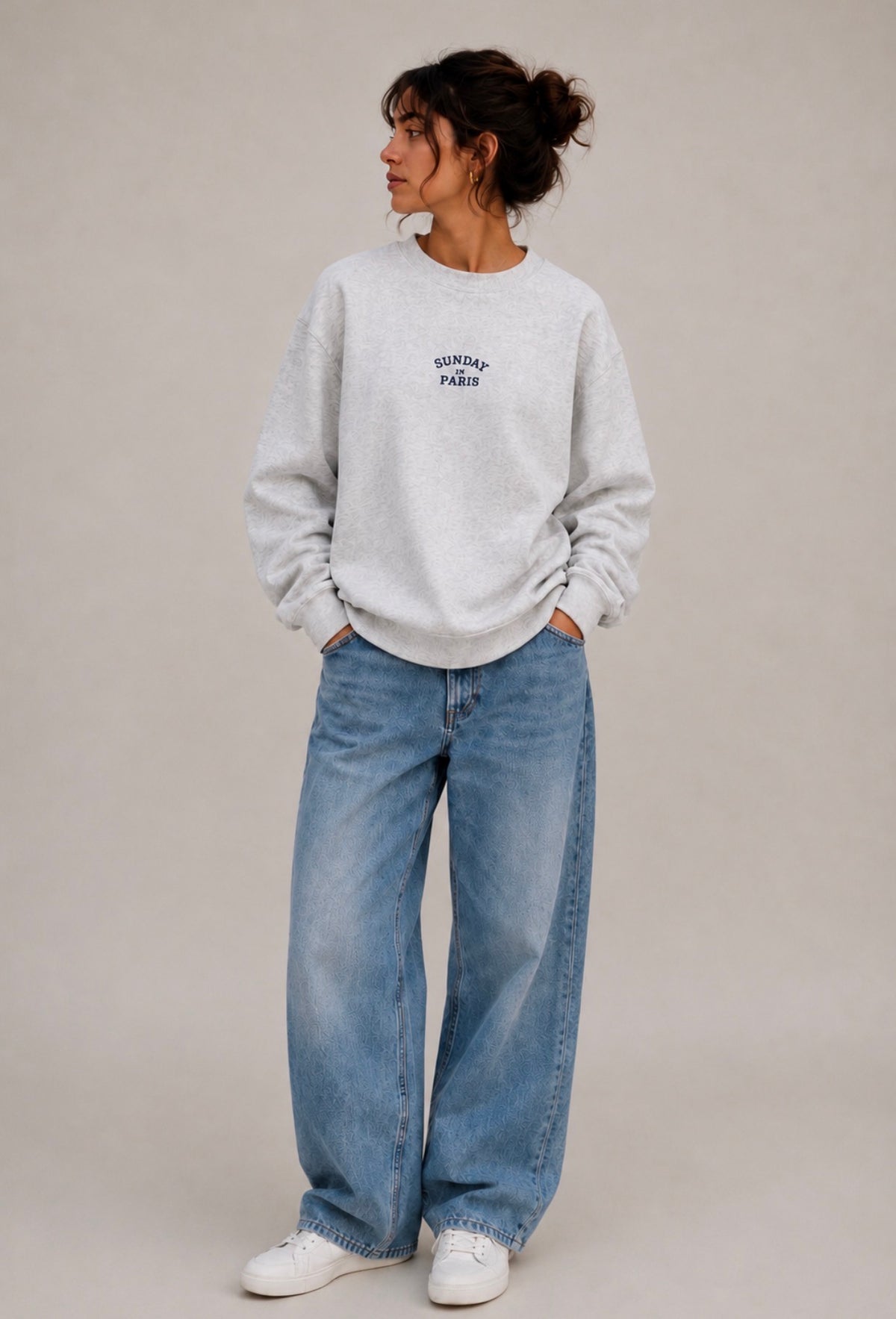 Sunday In Paris Crewneck - Ash Grey