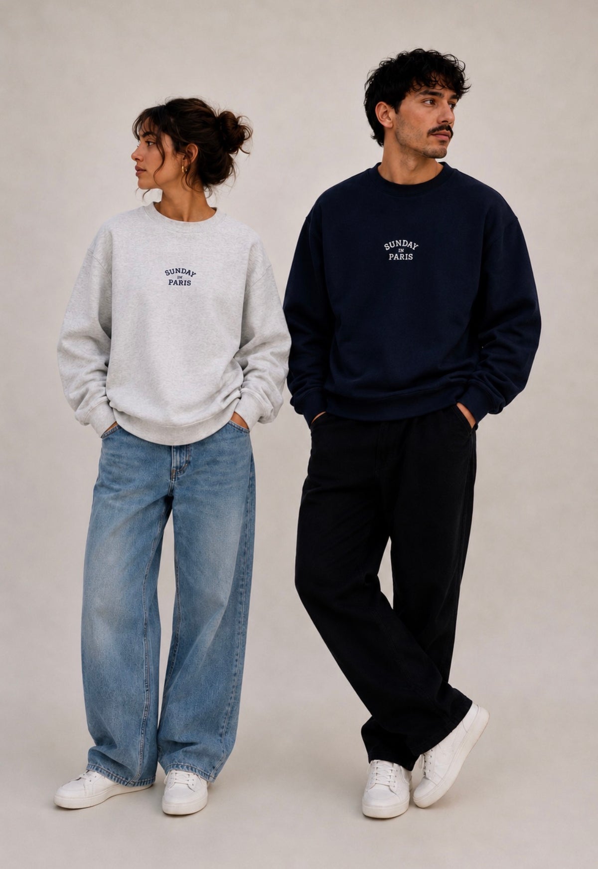 Sunday In Paris Crewneck - Ash Grey